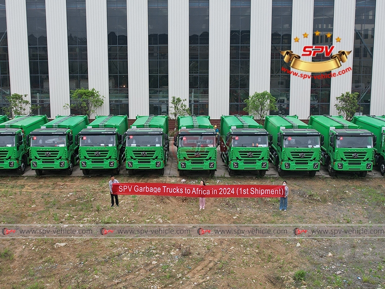 1st Shipment: SPV 15 Units of Rubbish Compactor Trucks to Africa